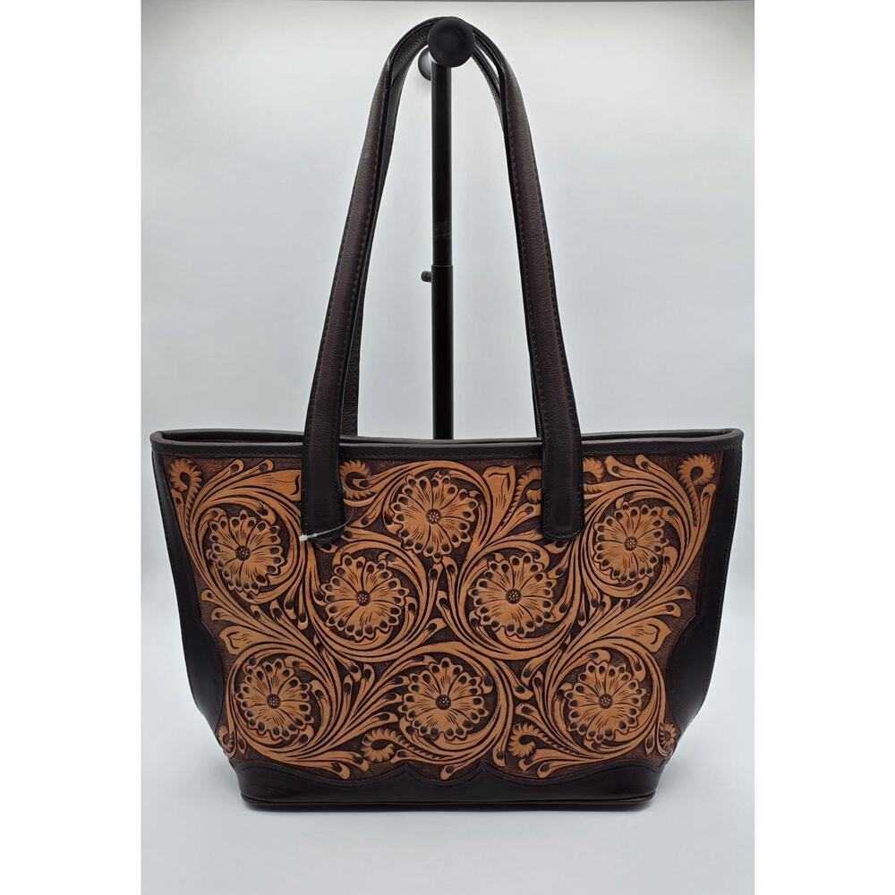 NEW - SVK Hand Tooled Leather - Western Tote Shoulder Handbag - PAID $125.00